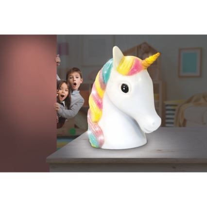 Globo - LED Dziecięca lampka nocna LED/1W/230/4,5V 3xAA jednorożec