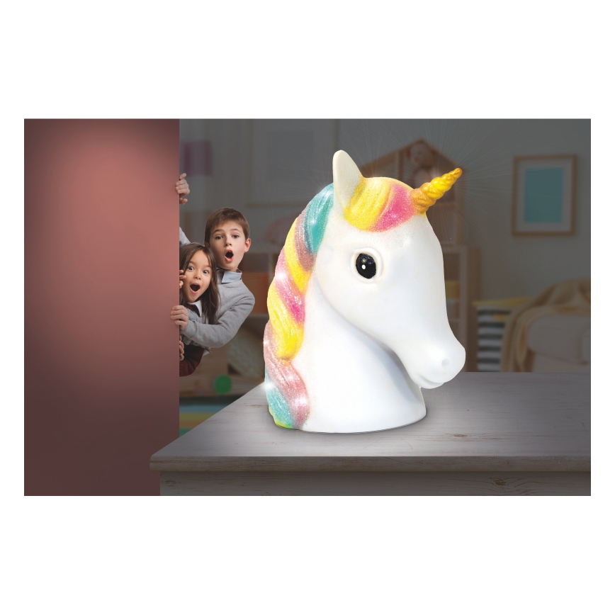 Globo - LED Dziecięca lampka nocna LED/1W/230/4,5V 3xAA jednorożec