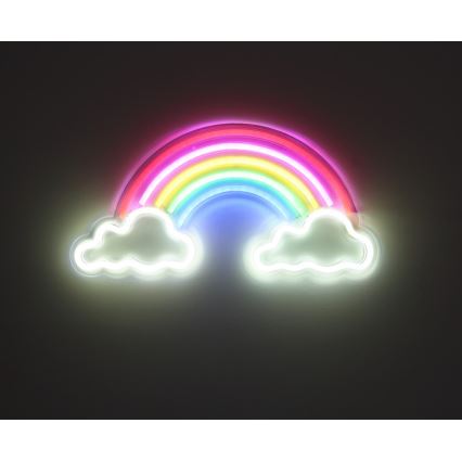 Globo - LED neonowa dekoracja ścienna LED/3W/USB tęcza