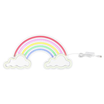 Globo - LED neonowa dekoracja ścienna LED/3W/USB tęcza