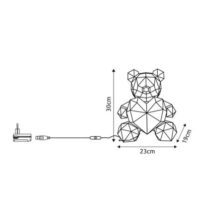 Globo - Dekoracja stołowa LED LED/6W/5V USB miś