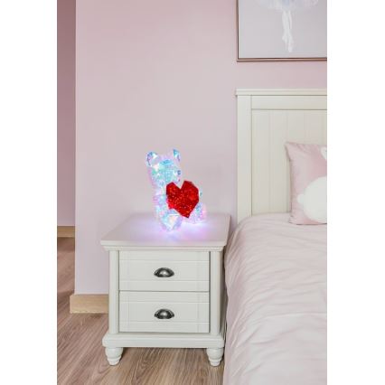 Globo - LED dekoracja stołowa w opakowaniu prezentowym LED/6W/5V USB miś