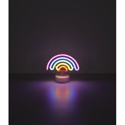 Globo - LED Neonowa dekoracja na stół LED/2W/3xAA tęcza