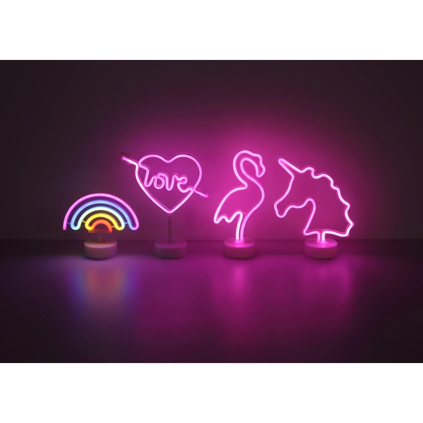 Globo - LED Neonowa dekoracja na stół LED/2W/3xAA tęcza