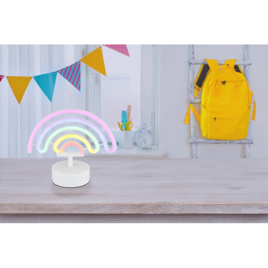 Globo - LED Neonowa dekoracja na stół LED/2W/3xAA tęcza