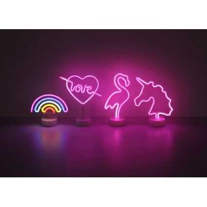 Globo - LED Neonowa dekoracja na stół LED/2W/3xAA flaming