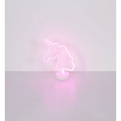 Globo - Neonowa dekoracja stołowa LED/2W/3xAA jednorożec