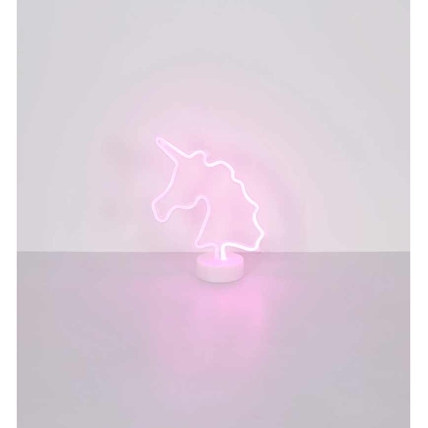 Globo - Neonowa dekoracja stołowa LED/2W/3xAA jednorożec
