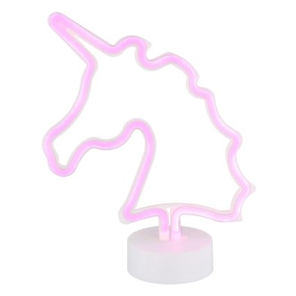 Globo - Neonowa dekoracja stołowa LED/2W/3xAA jednorożec