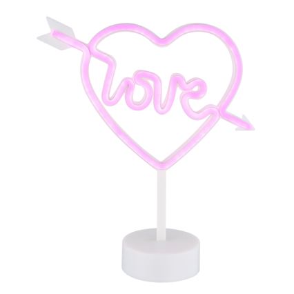 Globo - LED Neonowa dekoracja na stół LED/2W/3xAA serce