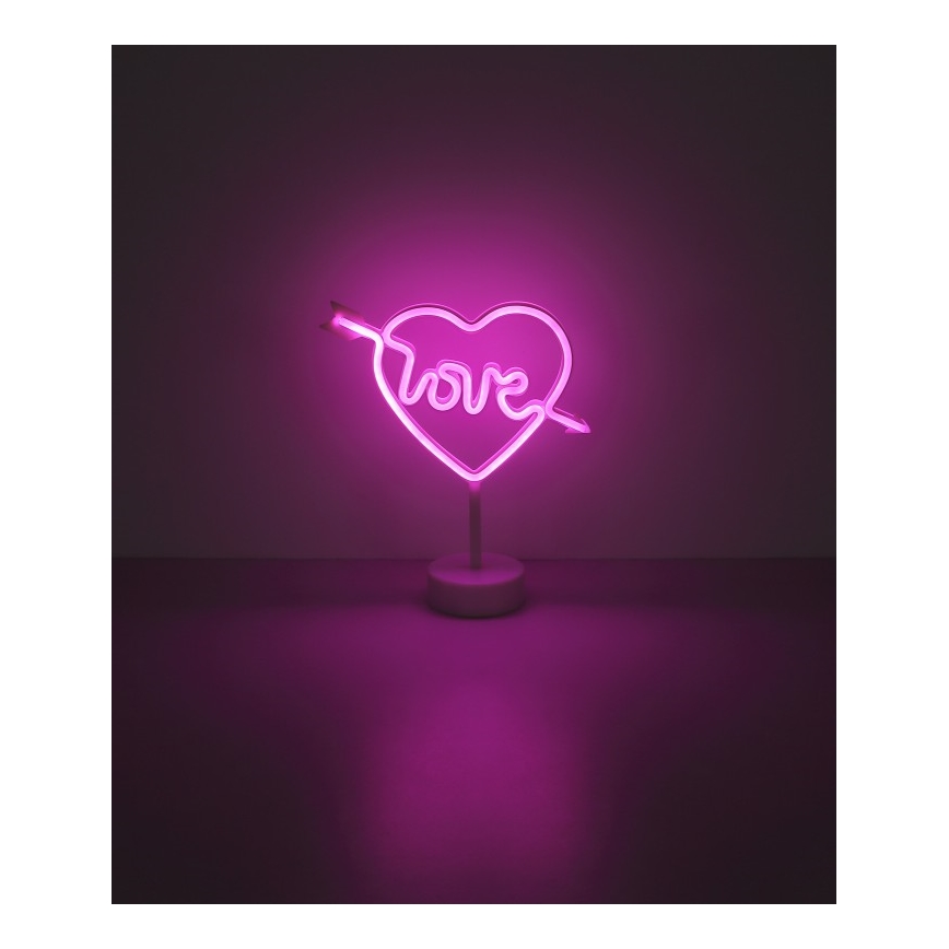 Globo - LED neonowa dekoracja stołowa LED/2W/3xAA serce