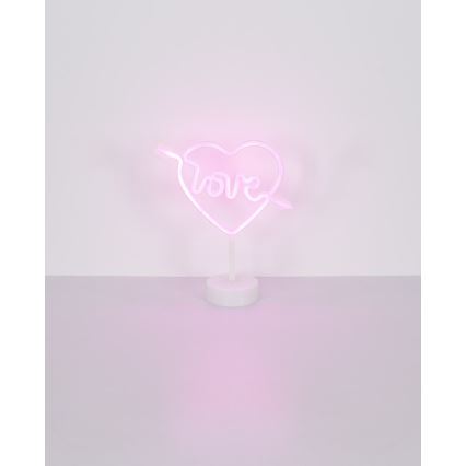 Globo - LED neonowa dekoracja stołowa LED/2W/3xAA serce