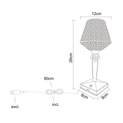 Globo - LED Ściemnialna dotykowa lampa stołowa LED/1W/5V 2700/4000/6500K 800 mAh