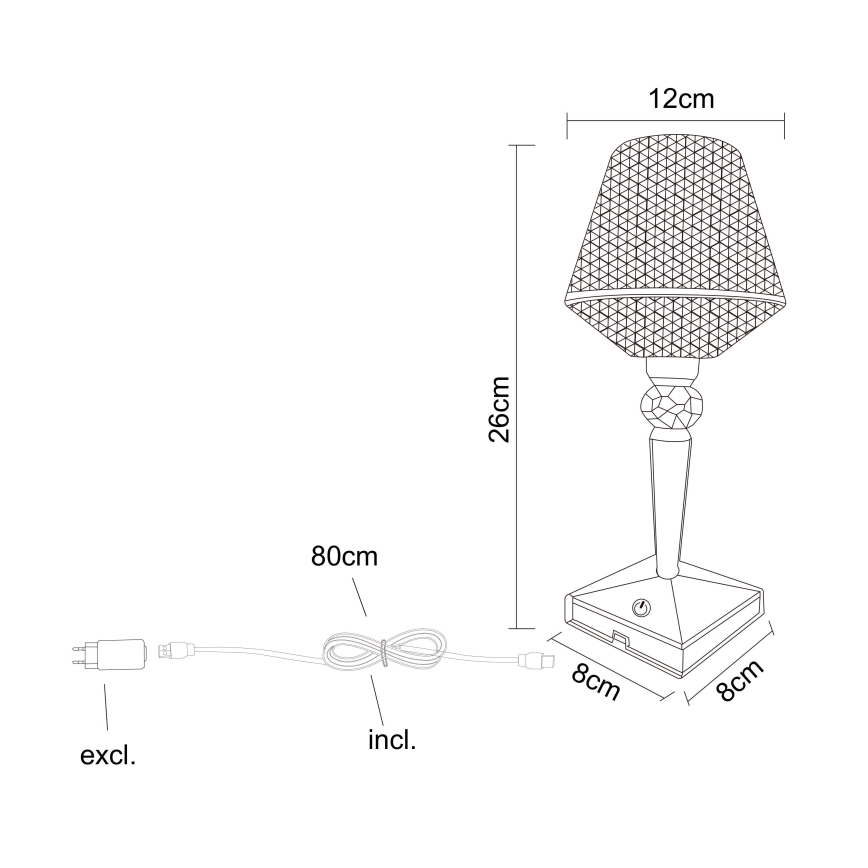 Globo - LED Ściemnialna dotykowa lampa stołowa LED/1W/5V 2700/4000/6500K 800 mAh