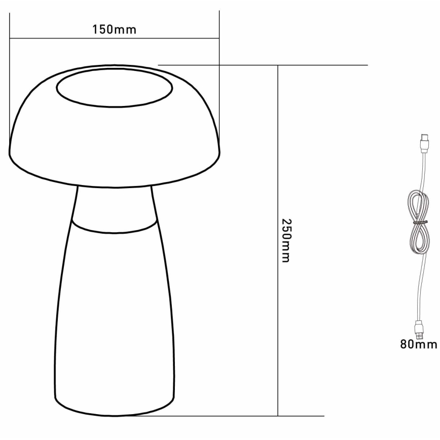 Globo - LED Ściemnialna akumulatorowa lampa stołowa LED/1,5W/5V 800mAh 2700K/4000K/6500K