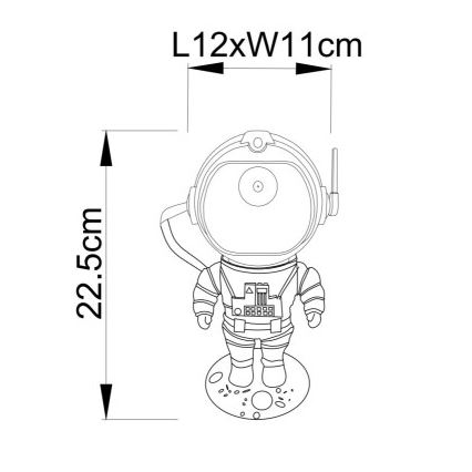 Globo - Lampa stołowa LED RGB LED/4,5W/5V astronauta srebrna