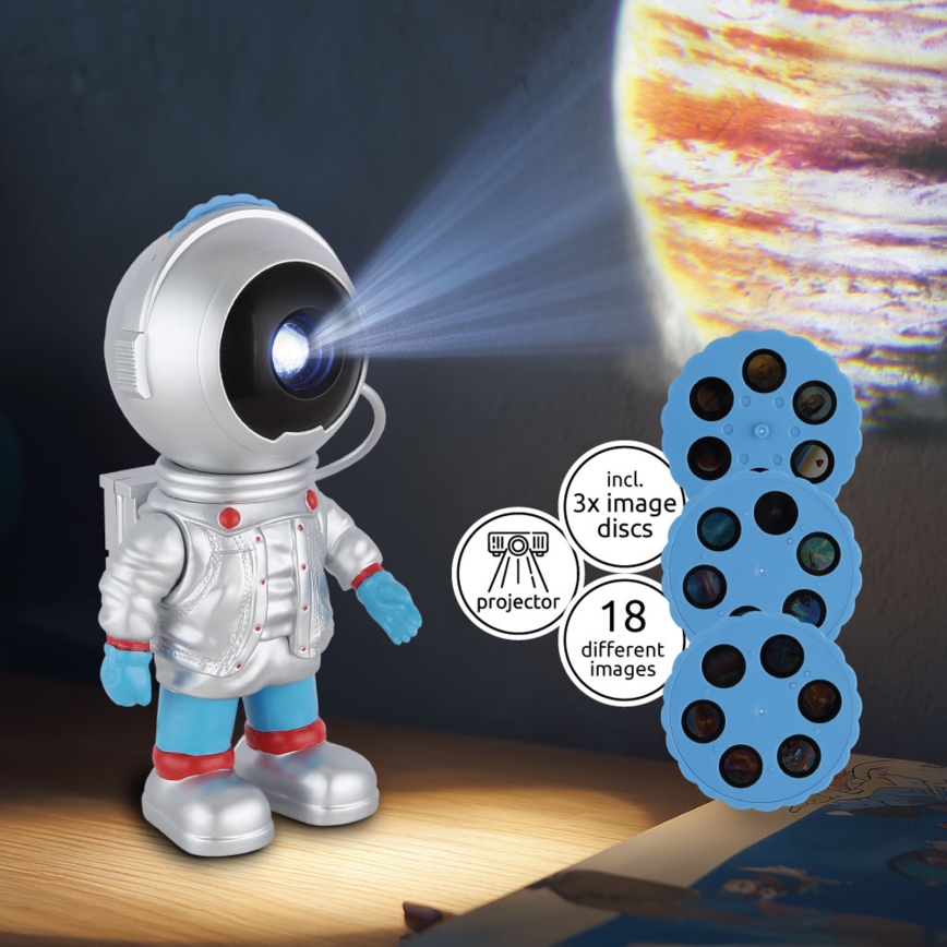 Globo - ściemnialny projektor LED/3W/5V astronauta