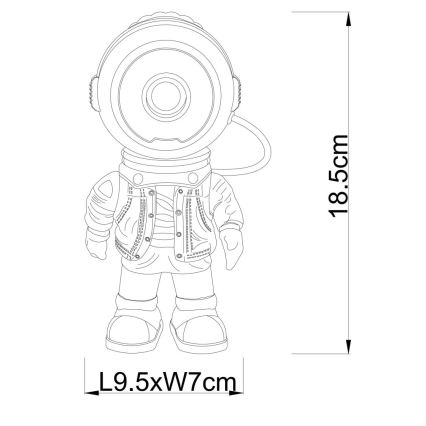 Globo - ściemnialny projektor LED/3W/5V astronauta