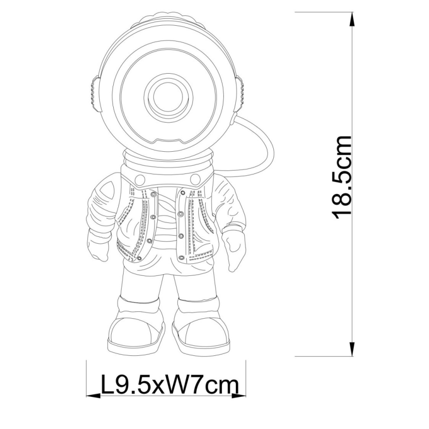 Globo - ściemnialny projektor LED/3W/5V astronauta