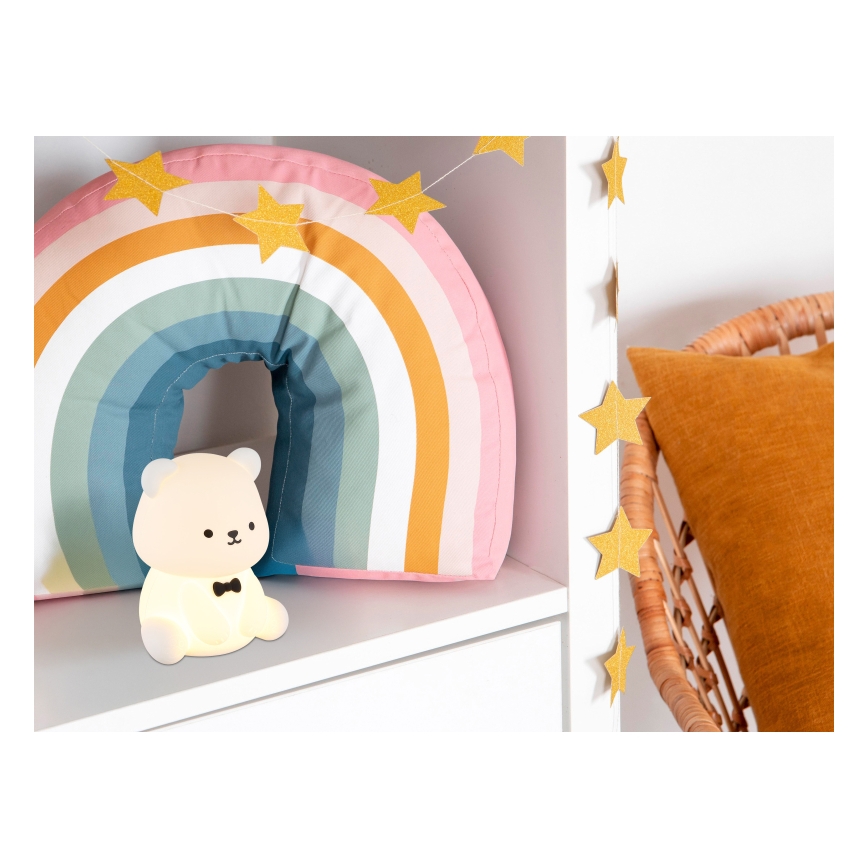 Globo - Ładowalna, ściemnialna dziecięca lampka nocna LED RGBW LED/1W/5V 1200 mAh, miś