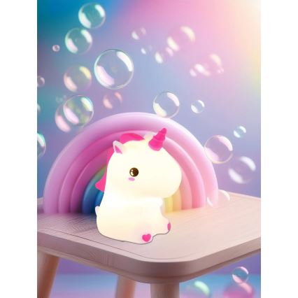 Globo - LED RGBW ściemnialna, ładowalna dziecięca lampka nocna LED/1,5W/5V 1200 mAh w kształcie jednorożca