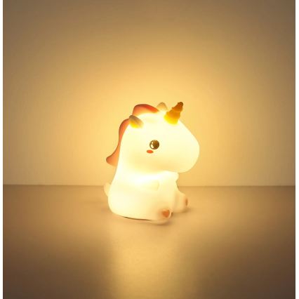 Globo - LED RGBW ściemnialna, ładowalna dziecięca lampka nocna LED/1,5W/5V 1200 mAh w kształcie jednorożca