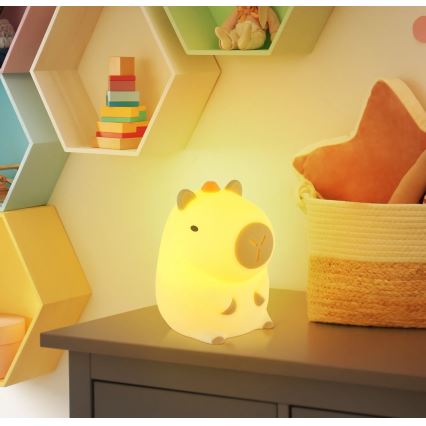 Globo - Dziecięca lampka nocna LED RGBW, ściemnialna i ładowalna LED/1,5W/5V 1200 mAh kapibara