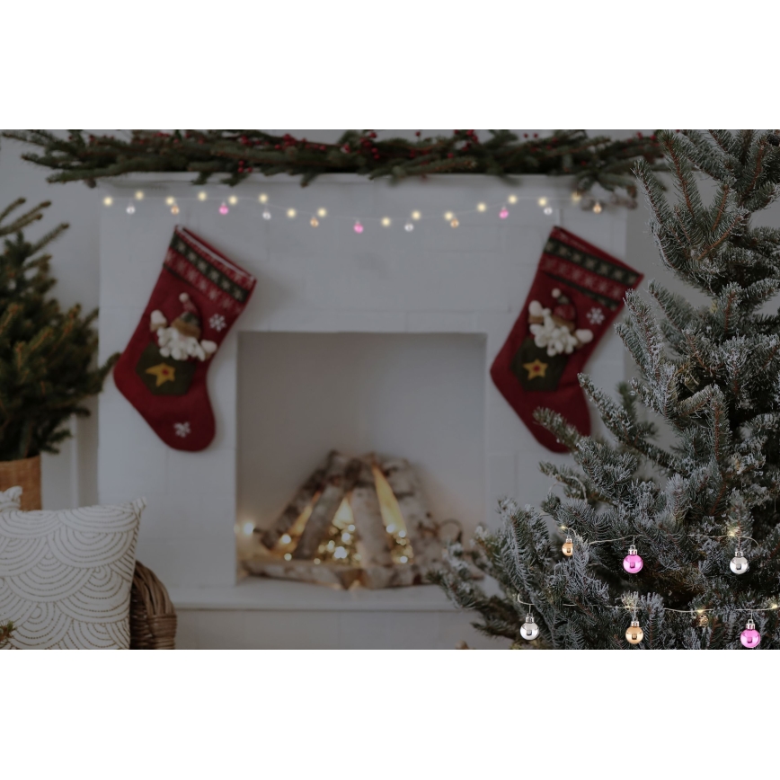 Globo - łańcuch LED 20xLED/2xAA 2,2m ciepła biel