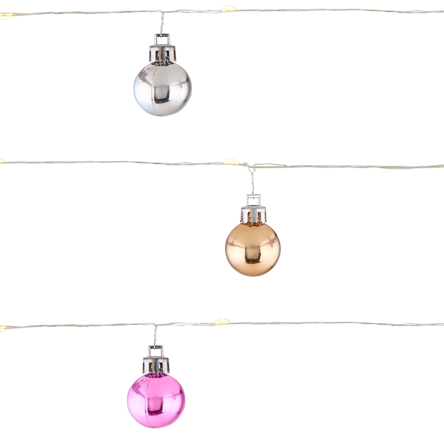 Globo - łańcuch LED 20xLED/2xAA 2,2m ciepła biel