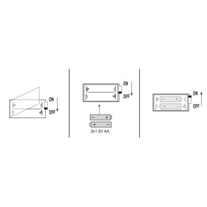 Globo - łańcuch LED 20xLED/2xAA 2,2m ciepła biel