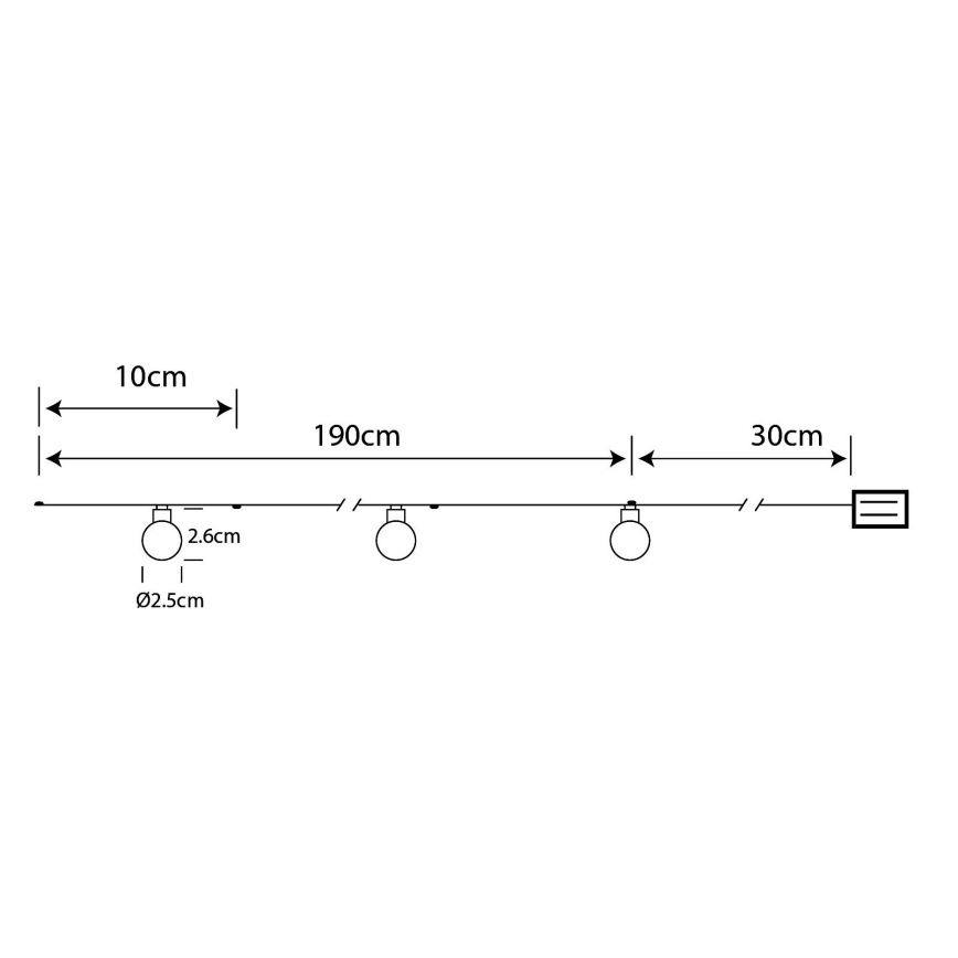 Globo - Łańcuch świąteczny LED 20xLED/2xAA 2,2m ciepła biała