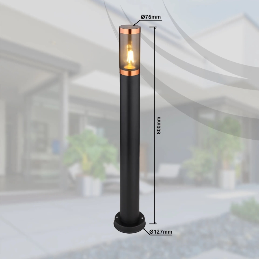 Globo - Lampa zewnętrzna 1xE27/23W/230V IP44 80 cm czarny/miedź