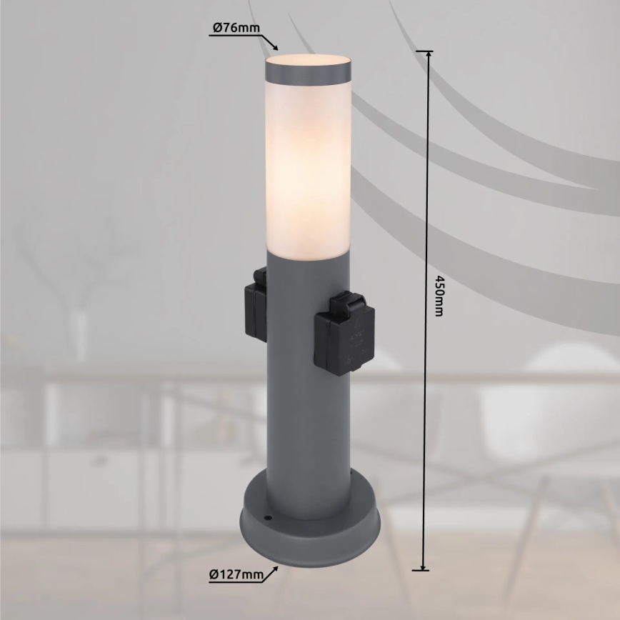 Globo 3158AK - Lampa zewnętrzna z 2 zásuvkami BOSTON 1xE27/23W/230V IP44