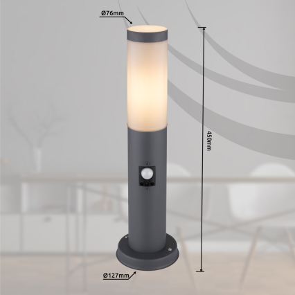 Globo - Lampa zewnętrzna z czujnikiem 1xE27/15W/230V 45 cm IP44
