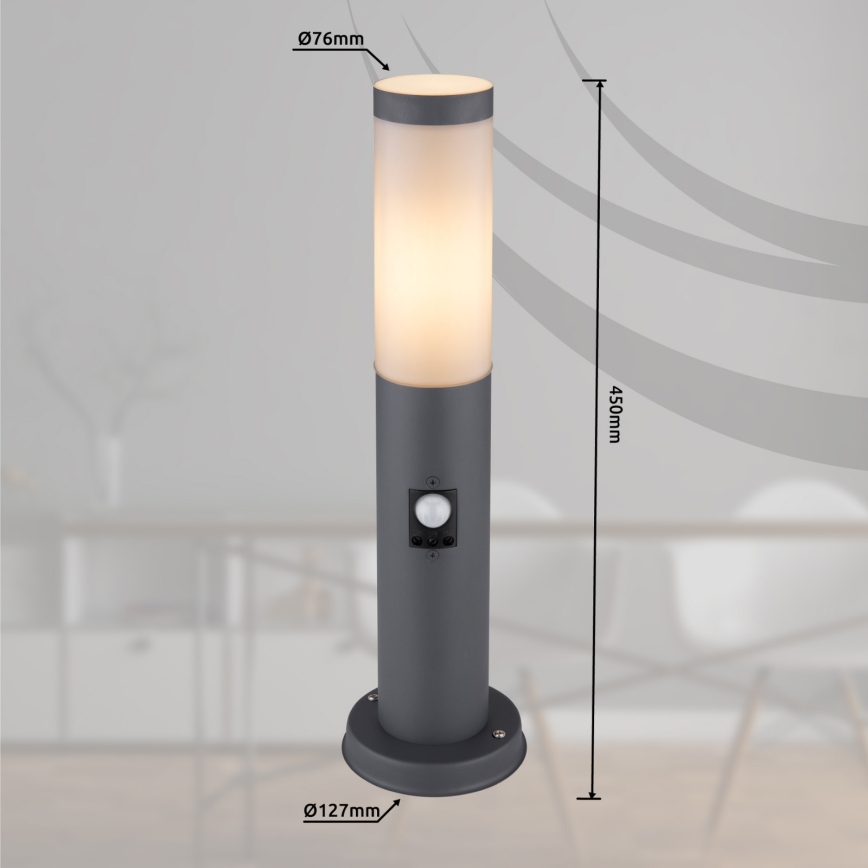 Globo - Lampa zewnętrzna z czujnikiem 1xE27/15W/230V 45 cm IP44