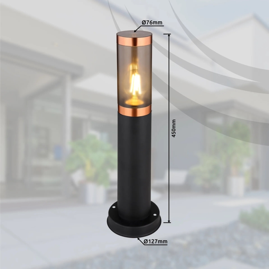 Globo - Lampa zewnętrzna 1xE27/23W/230V IP44 45 cm czarny/miedź
