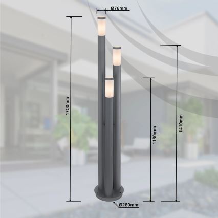 Globo - Lampa zewnętrzna 3xE27/23W/230V IP44