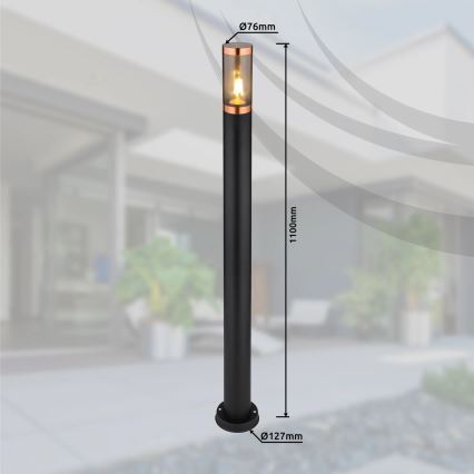 Globo - Lampa zewnętrzna 1xE27/23W/230V IP44 110 cm czarny/miedź