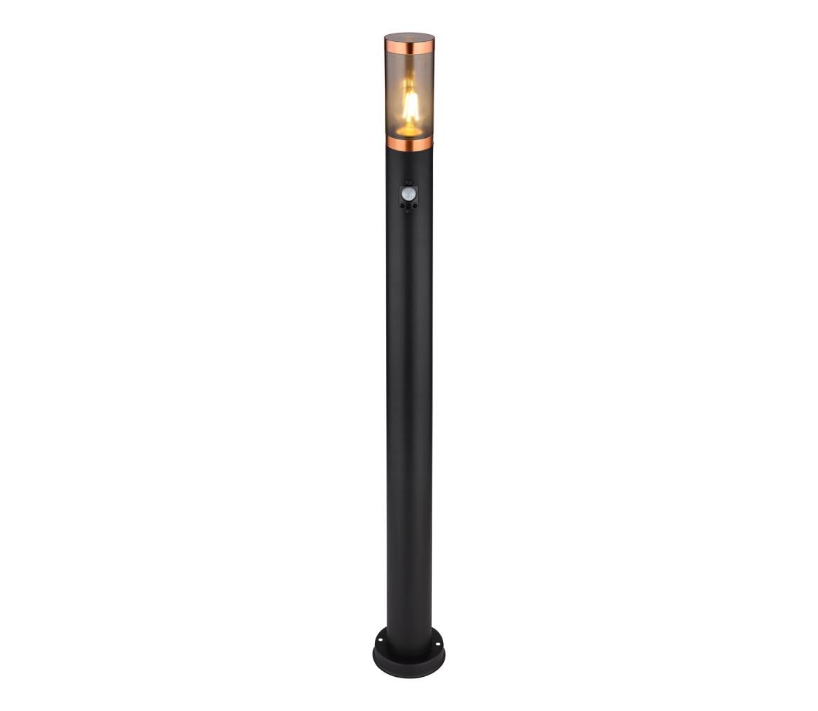 Globo 3159BCS-Zewn. lampa z czujnikiem BOSTON 1xE27/15W/230V IP44 110cm czarny/miedź