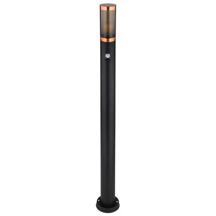 Globo - Lampa zewnętrzna z czujnikiem 1xE27/15W/230V IP44 110 cm czarny/miedź