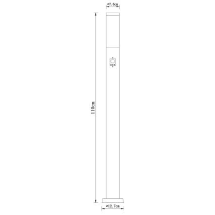 Globo - Lampa zewnętrzna z czujnikiem 1xE27/60W/230V 110 cm IP44