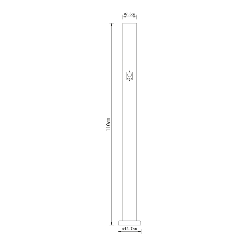 Globo - Lampa zewnętrzna z czujnikiem 1xE27/60W/230V 110 cm IP44