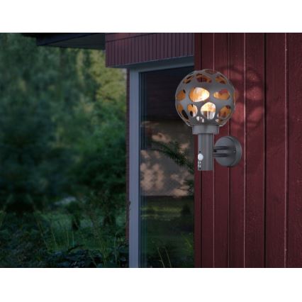 Globo - Lampa zewnętrzna z czujnikiem 1xE27/15W/230V IP44