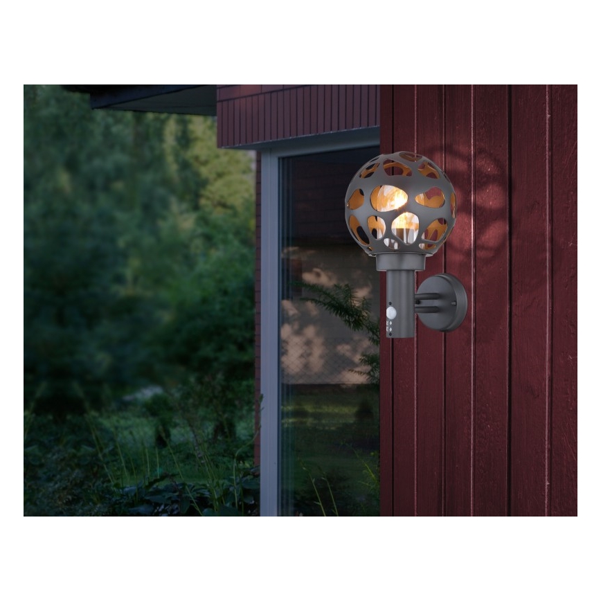 Globo - Lampa zewnętrzna z czujnikiem 1xE27/15W/230V IP44