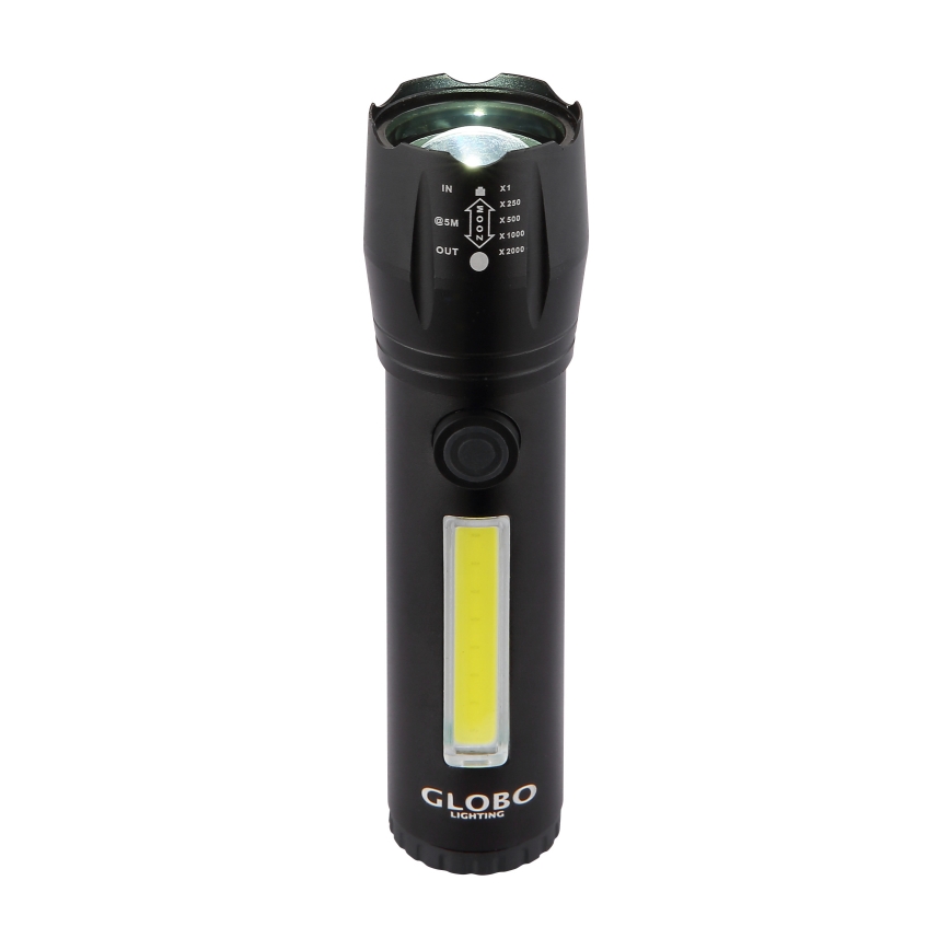Globo - LED Latarka akumulatorowa LED/3W/5V + COB/3W 5500K 1200 mAh