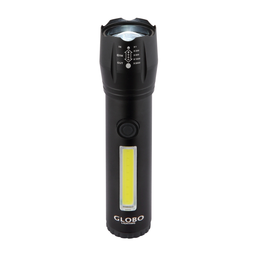 Globo - LED Latarka akumulatorowa LED/3W/5V + COB/3W 5500K 1200 mAh