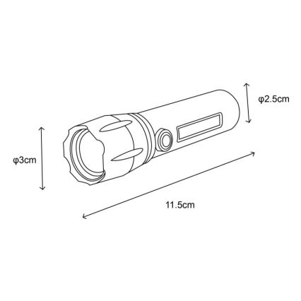 Globo - LED Latarka akumulatorowa LED/3W/5V + COB/3W 5500K 1200 mAh