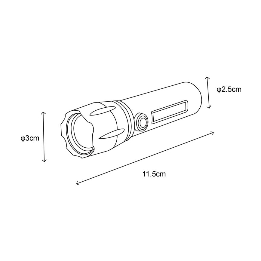 Globo - LED Latarka akumulatorowa LED/3W/5V + COB/3W 5500K 1200 mAh