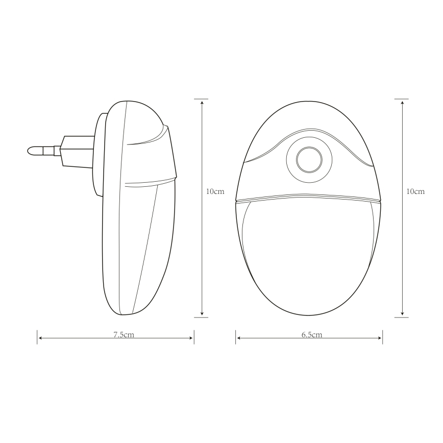 Globo - LED Lampka orientacyjna do gniazda z czujnikiem 4xLED/0,6W/230V 6500K