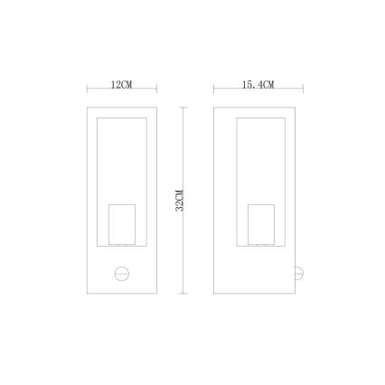 Globo Kinkiet z czujnikiem 1xE27/60W/230V IP44